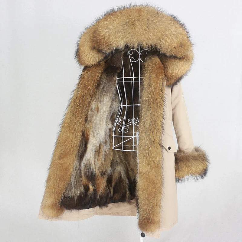 Женская непромокаемая парка OFTBUY зимняя куртка с натуральным мехом енота на