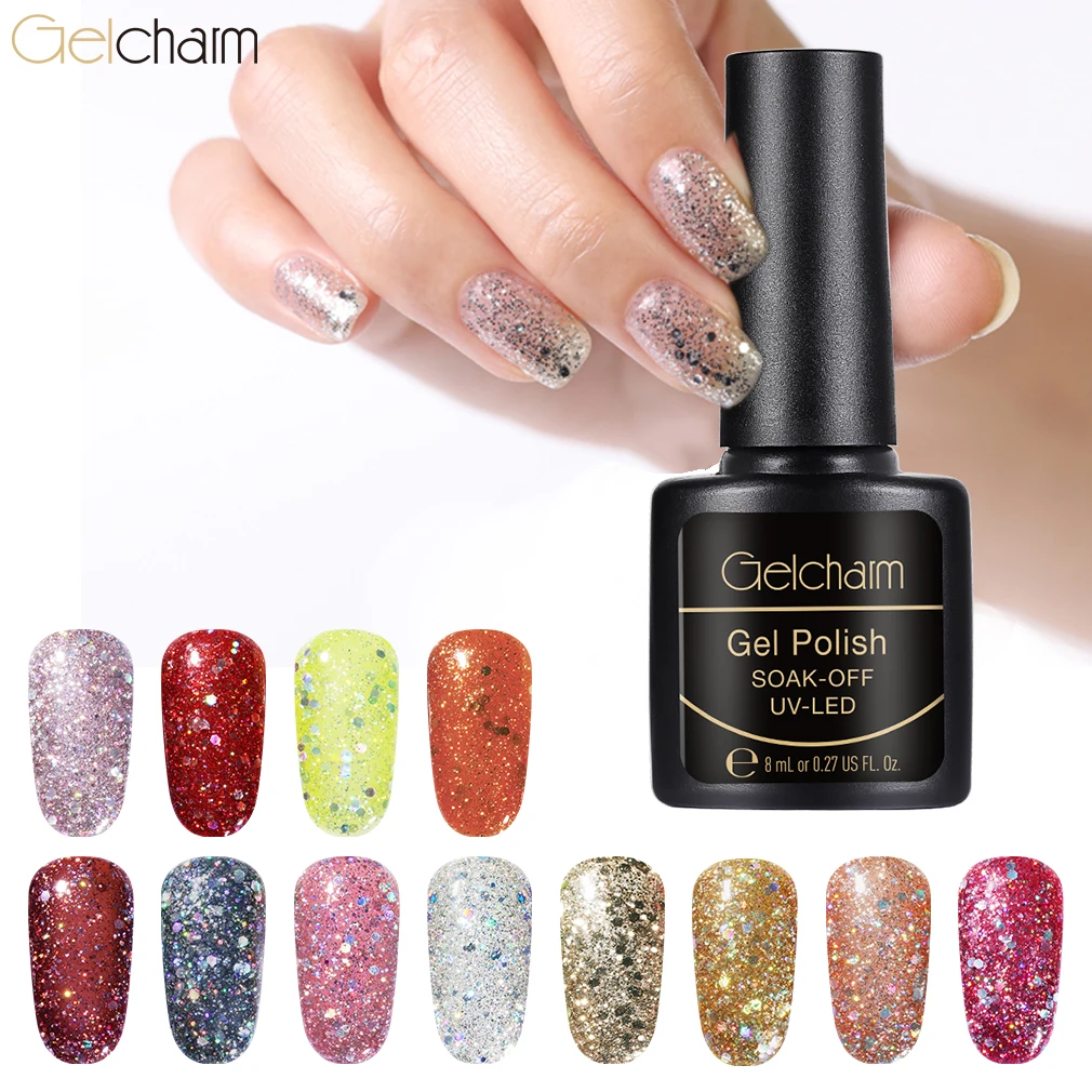 Gelcharm 8 мл Алмазный Гель-лак для ногтей блеск УФ-гель маникюр Блестящие Блестки