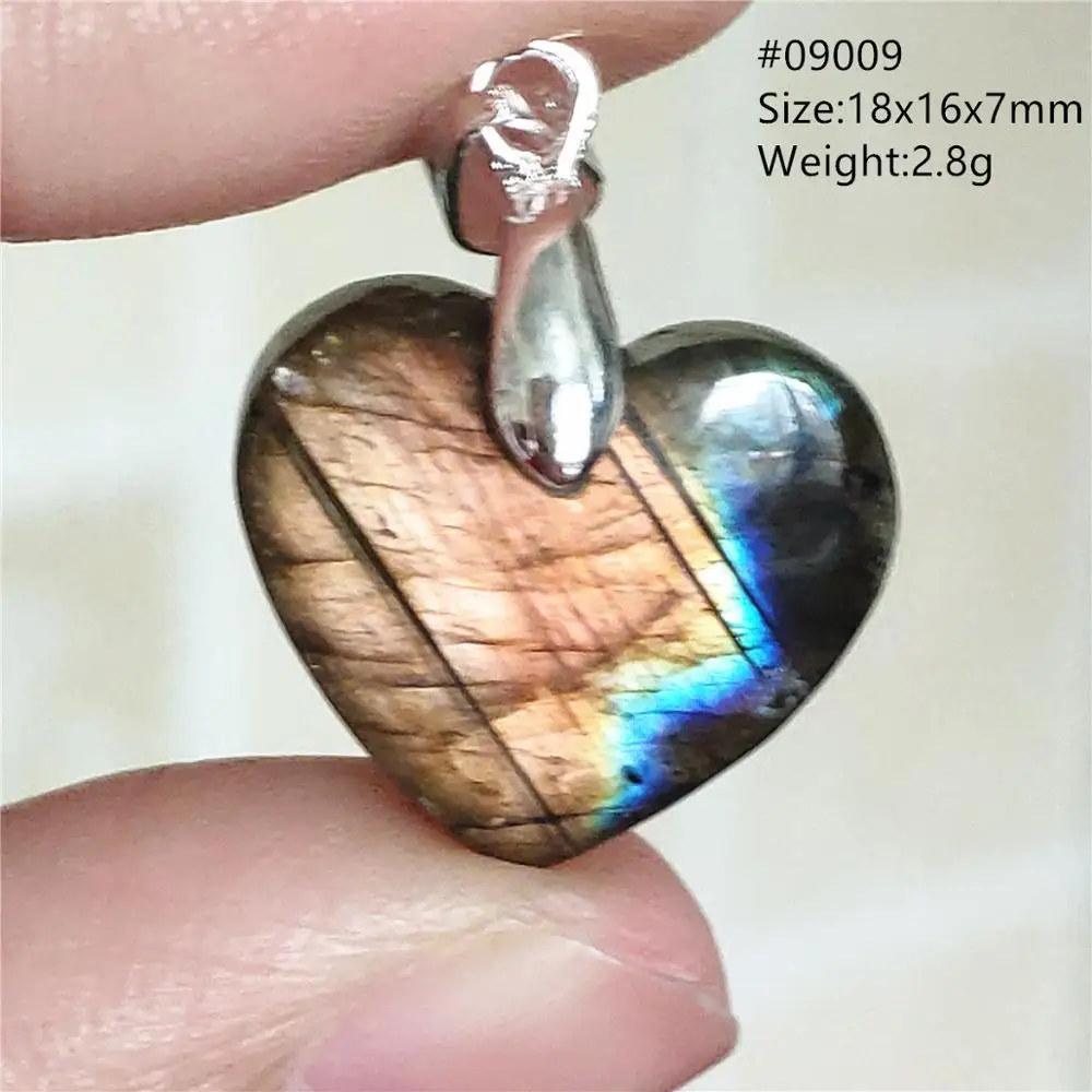 

Natural Purple Light Labradorite Women Men Pendant 18x16x7mm Heart Love Labradorite Necklace Gemstone Rare Jewelry AAAAA