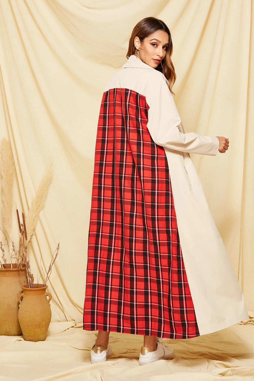 Женская одежда куртка Готическая модель 2019 красная клетчатая женская зимняя