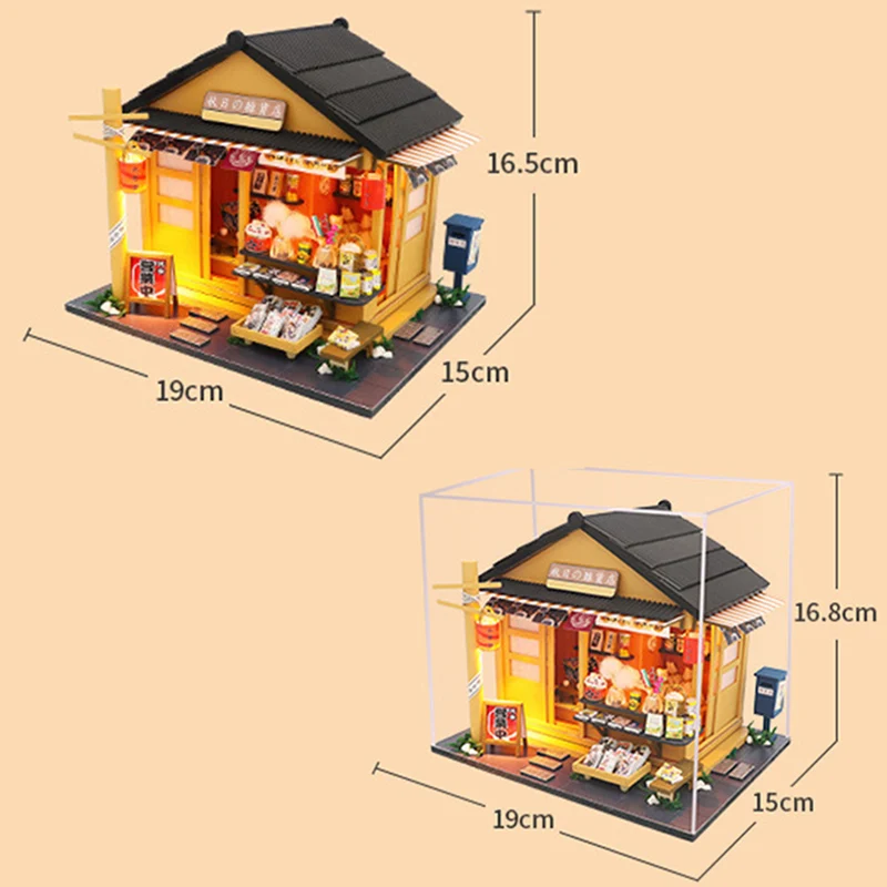 

DIY Wooden Miniature Dollhouse Recalling Autumn Grocery Store Furniture For Doll House With Light Kit For Children Birthday Gift
