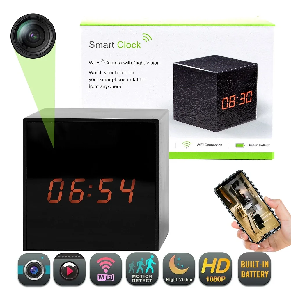 

Mini WiFi IP Camera Invisible Lens Samll Size Home Security System 1080PHD Covert Monitoring Night Vision Alarm Support FM Radio