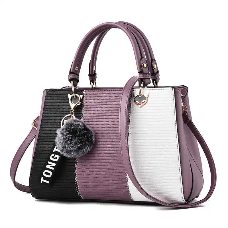 

Contrast Color Luxury Handbags Women Bags Designer Shoulder Bags For Women 2020 Leather Handbag Sac A Main Ladies Hand Bag bolsa