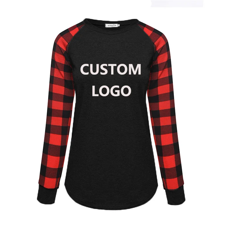 

Женская футболка с длинным рукавом и круглым вырезом