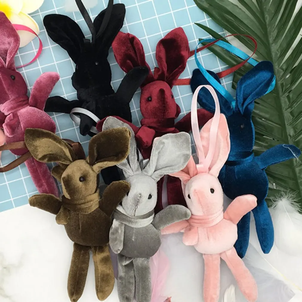 

20cm NEW wishing Rabbit Plush Stuffed Rabbit Animal Key chain toy Kid Party Bouquet linen Dolls wedding gift