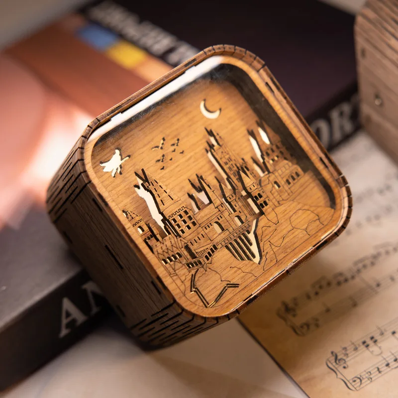 Деревянная музыкальная шкатулка с рисунком из мультфильма Тоторо подарок на