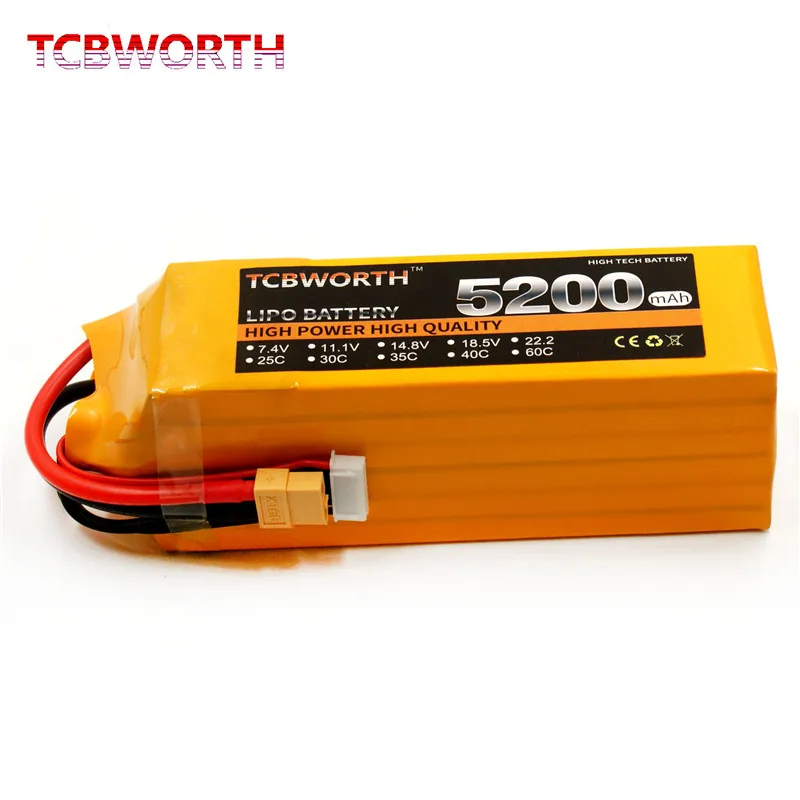 Аккумулятор LiPo 22 2 в 5200 мАч 25C 6S аккумуляторы для радиоуправляемых самолетов