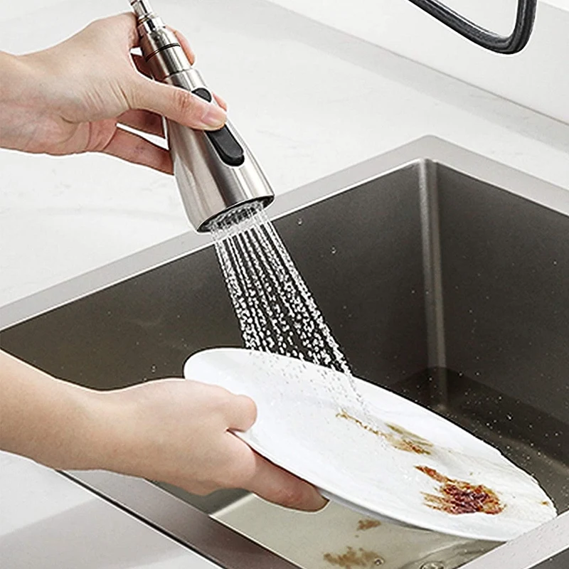 

Drop-Down Kitchen Faucet Sprayer Head Replacement Part-3 Function Pull-Out Sink Sprayer Replacement Nozzle