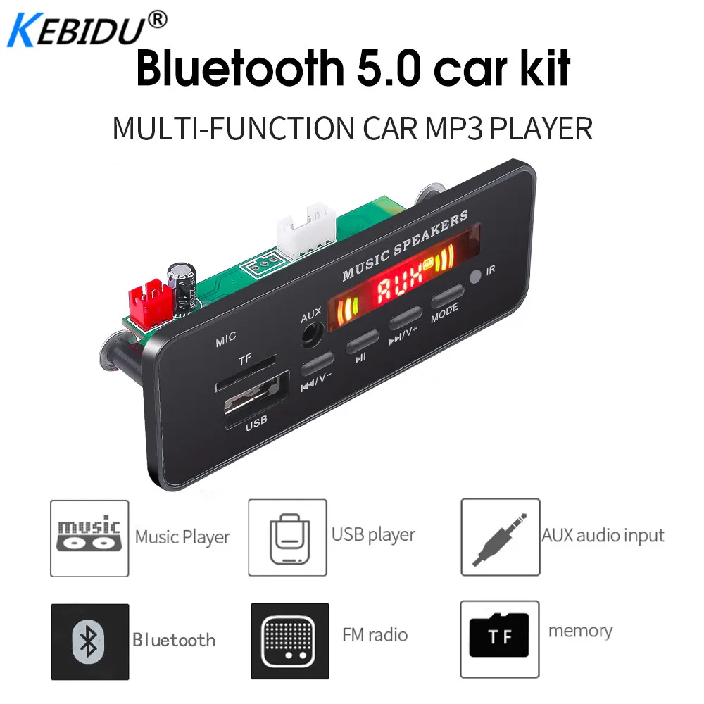 Kebidu беспроводной Bluetooth 5 0 12 в MP3 WMA декодер доска без усилителя цветной экран аудио