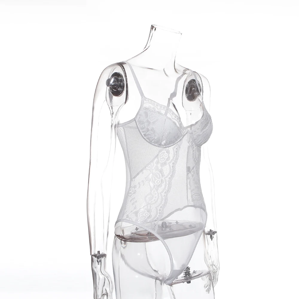 Сексуальный кружевной комбинезон цельный миди без рукавов облегающий шикарный