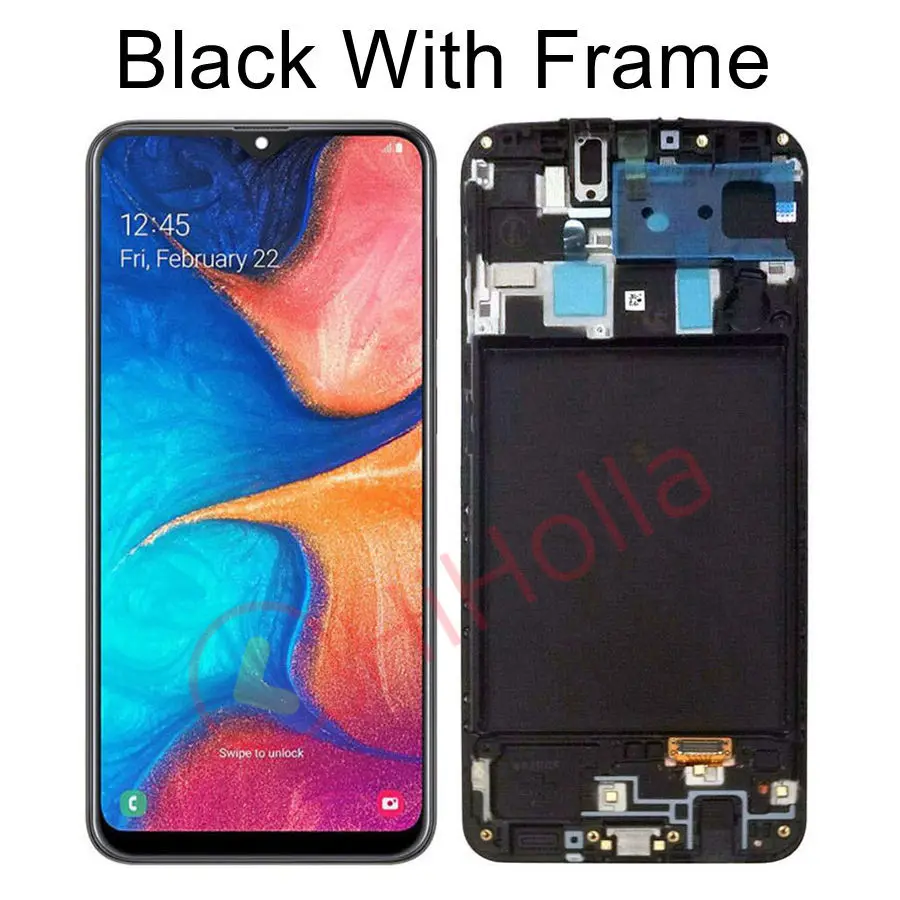 HiHolla дисплей для samsung Galaxy A20 A205 ЖК-экран сенсорный дигитайзер с рамкой для samsung A205 lcd A205F A205FN/DS