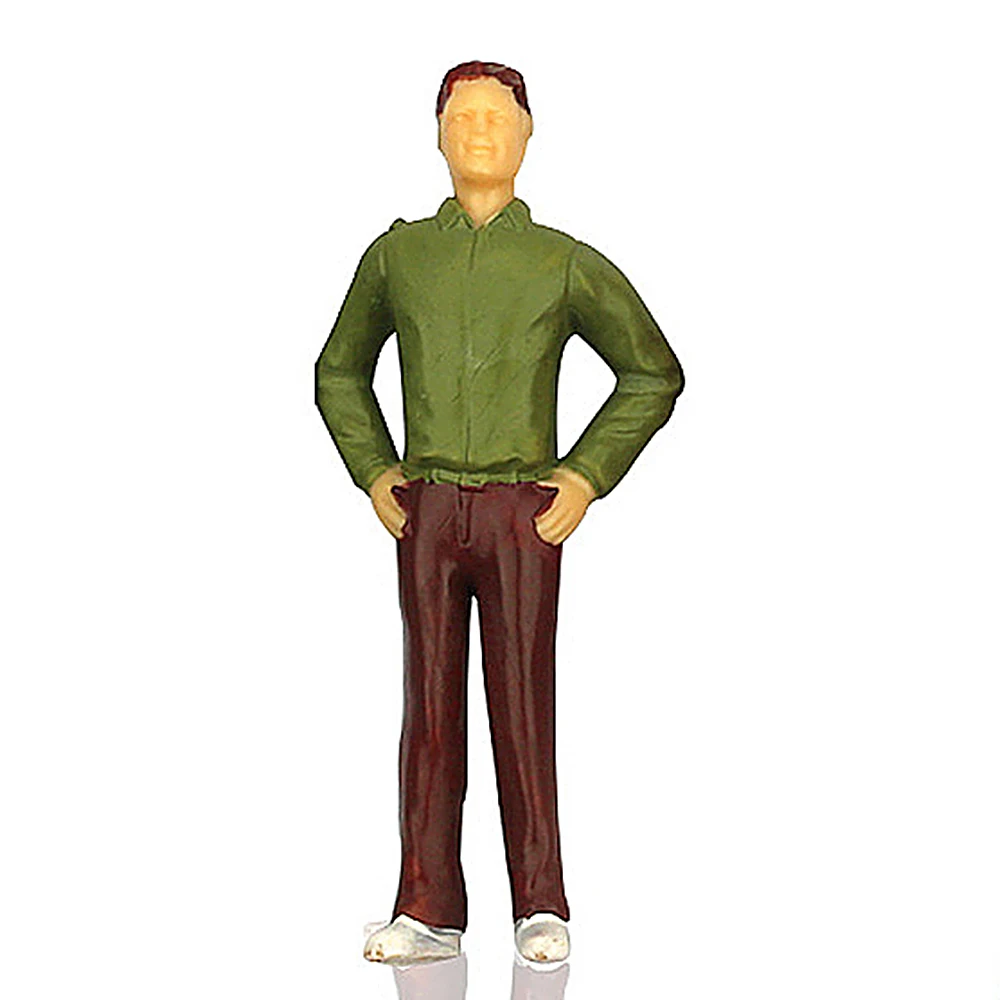 

Nice 100PCS 1:100/75/150 Resin Building Layout Model People HO Scale Painted Figure Passenger Model Human