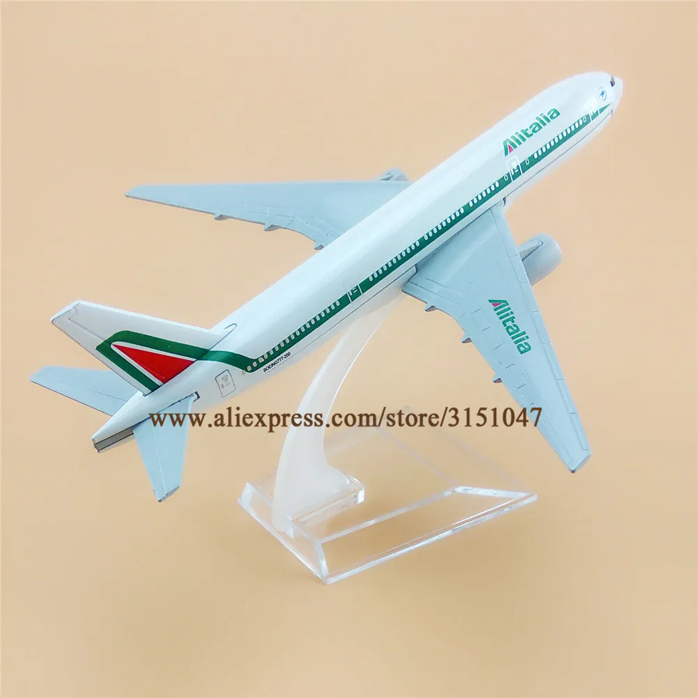 Модель самолета из металлического сплава 16 см итальянская авиакомпания Alitalia B777