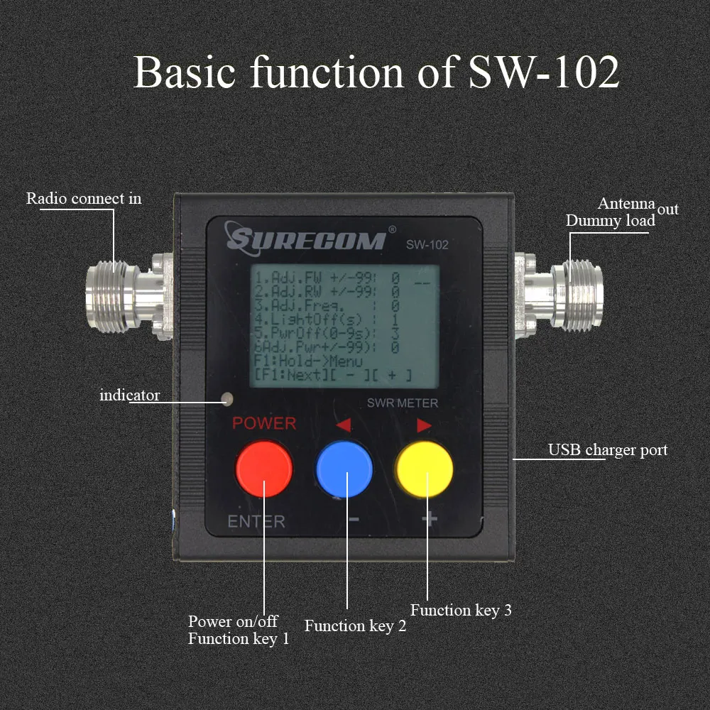 SURECOM обновленная версия счетчик мощности 125 520 МГц VHF/UHF SWR метр SW102 для