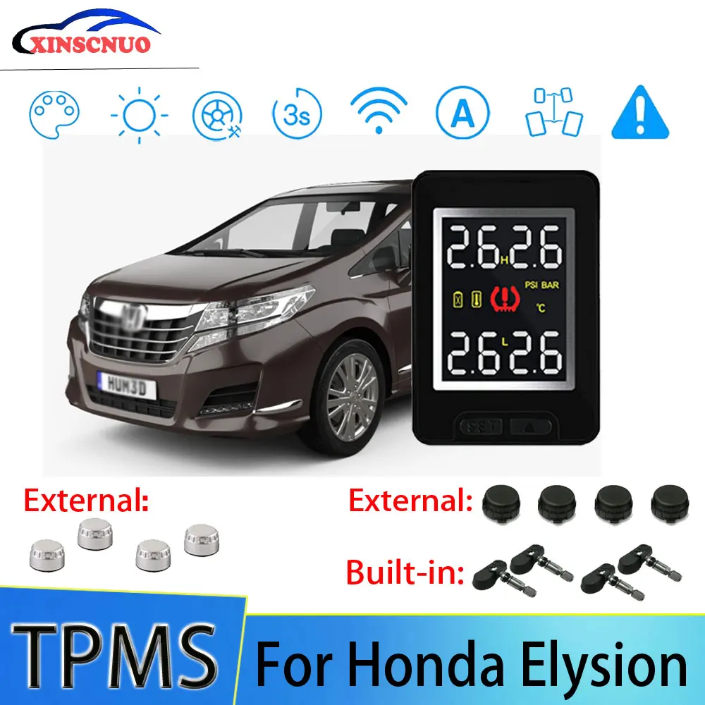 

XINSCNUO Автомобильная электроника Беспроводная для Honda Elysion TPMS система контроля давления в шинах датчик ЖК-дисплей