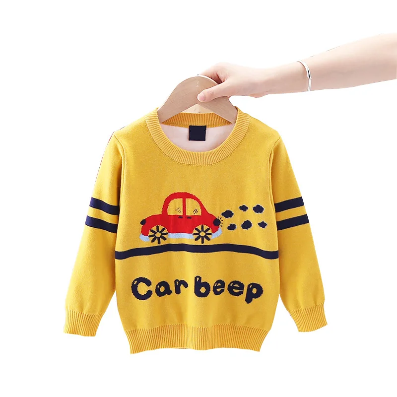 Осень зима новые детские свитера с машинками для мальчиков и девочек рубашки