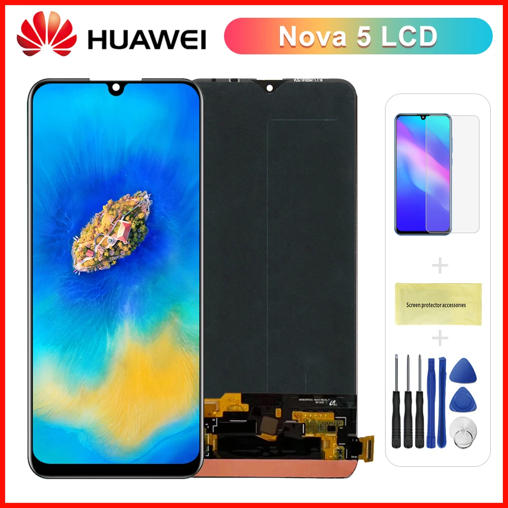 

6,39 ''Оригинальный ЖК-дисплей для Huawei Nova 5, сенсорный экран, дигитайзер в сборе для Huawei Nova 5 pro, ЖК-дисплей