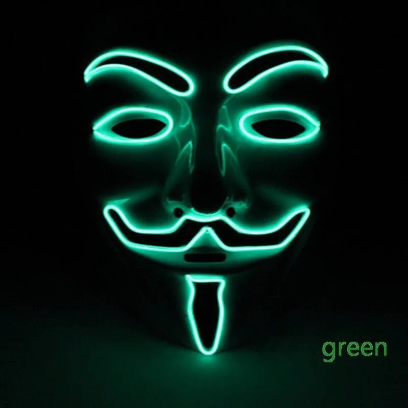 Маска для Хэллоуина светящаяся Вендетта оптовая продажа маска танцев туши