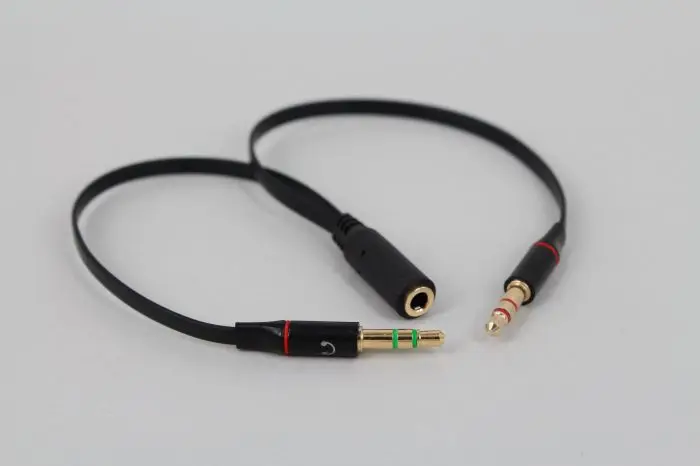 

18cm 3.5mm Audio Conversion Cable 2 Male to 1 Female AUX Cord Two in One Computer Headset Microphone Line