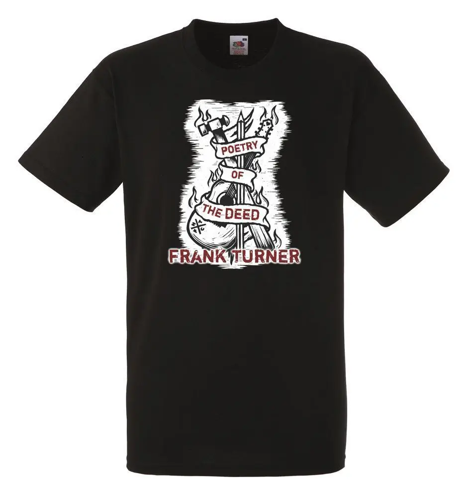 Frank Turner Мужская черная футболка в стиле рок новые размеры S-XXXL Повседневная