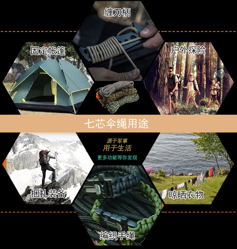 5 мм Паракорд Нож для шнура Ручка Веревка кемпинга фиксированная веревка палатки