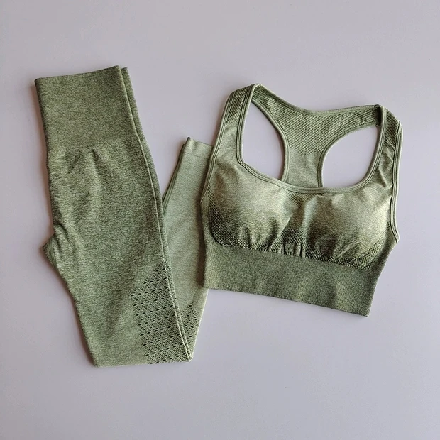 2 Piece Sport Outfit  Women Gym Yoga Set Fitness Clothing  Seamless Sport Leggings Sports Bra Running Sport Wear