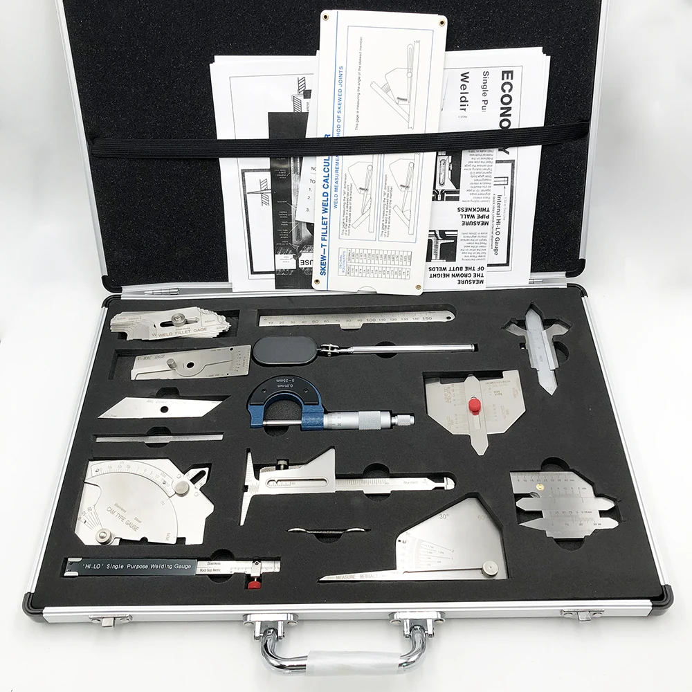 13 Piece Stainless Steel Welding Tools Measure Gauge Kits Weld Inspection Gage Combine Kit Soldering Ruler