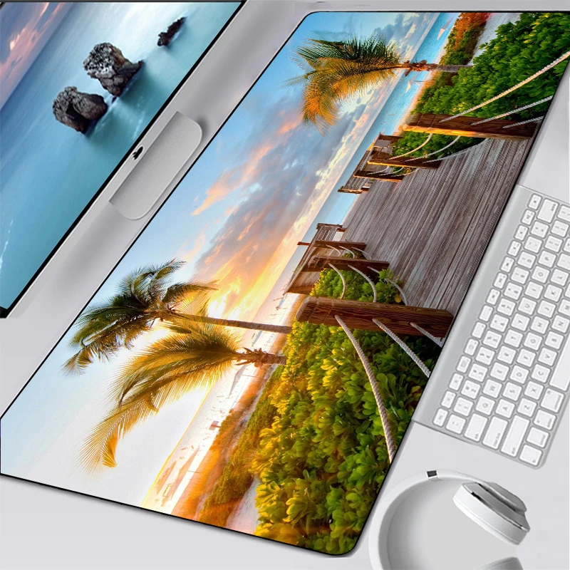 

Non-skid seaside mouse pad lock edge mousepads gaming mousepad keyboard mouse pad laptop mouse pads office desk mousepad gift