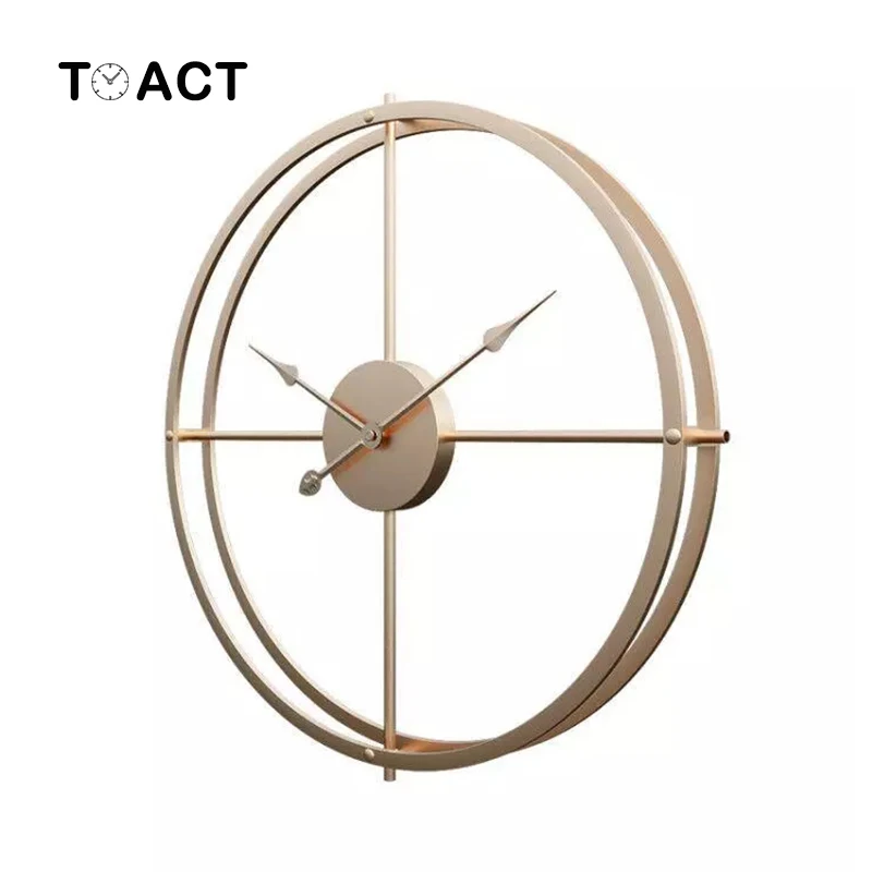 

40CM Wall Clock Modern Design For Home Office Decorative Hanging Living Room Classic Brief Metal Wall Watch Creative