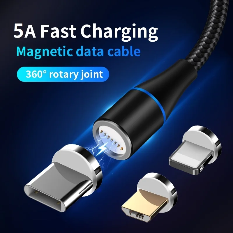Магнитный USB-кабель NWD 5 А кабель USB Type-C для быстрой зарядки магнитное зарядное