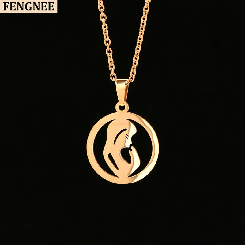 Ожерелье из нержавеющей стали для женщин ожерелье с подвеской золотого цвета