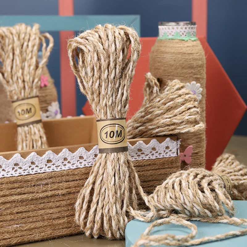 Джутовая лента из натурального шпагата витая джутовая для творчества сделай сам