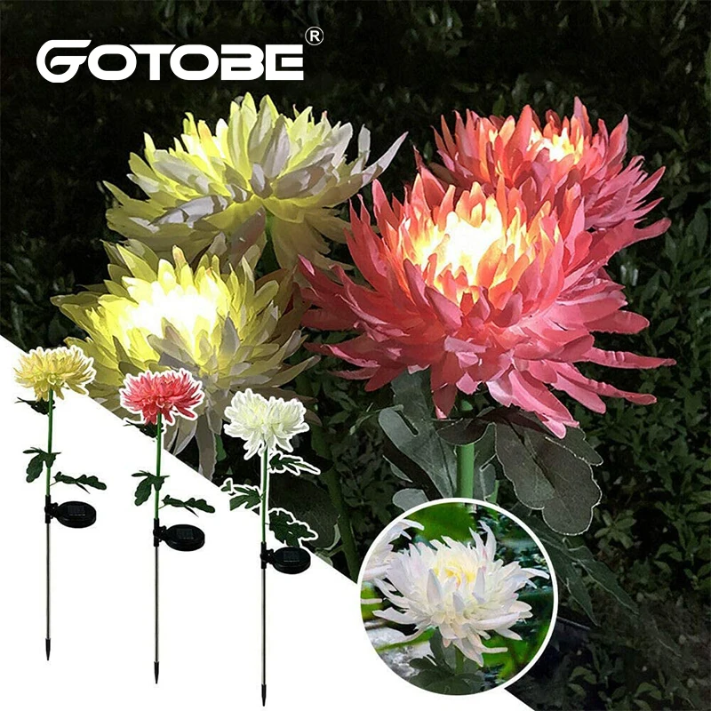 Солнечный светильник в виде хризантемы открытый сад моделирования цветочный