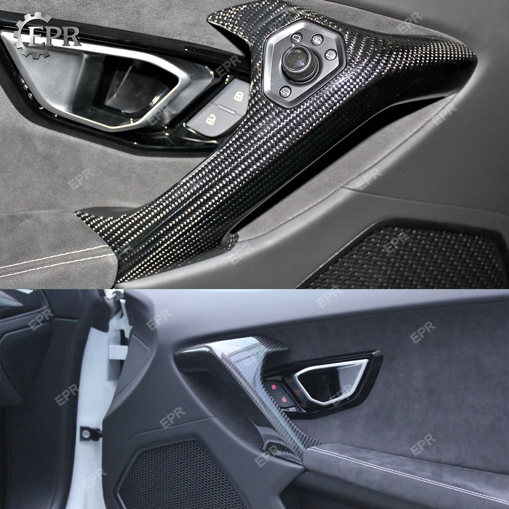 (LHD) Сухой углерод для Huracan LP610 LP580(2014 +) внутренняя дверная ручка (крышка) Комплект