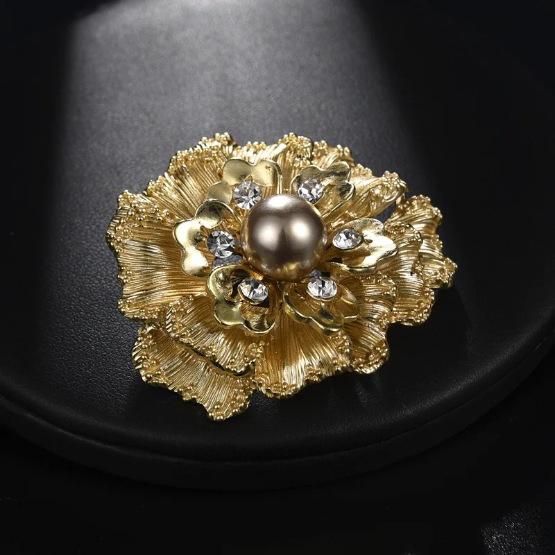 Высококачественная корейская модная брошь с жемчугом и кристаллами булавка для