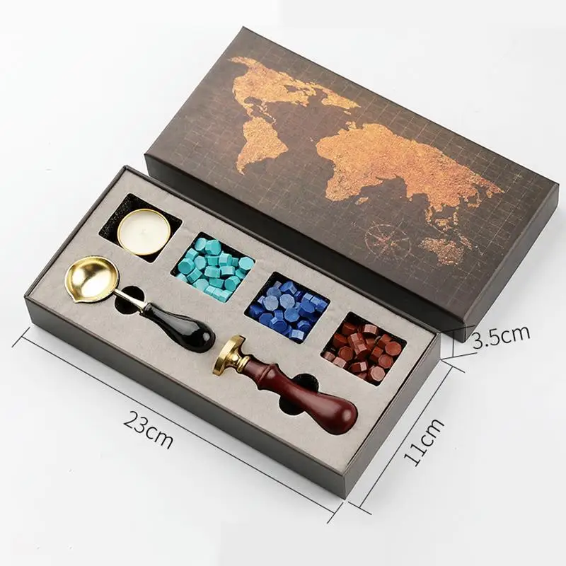 Stamps Wax Seal Box Kit Evening Wedding Invitation Decorative Dipping Pot Set Stamping Plates Melt Packaging Craft Supplies | Дом и сад