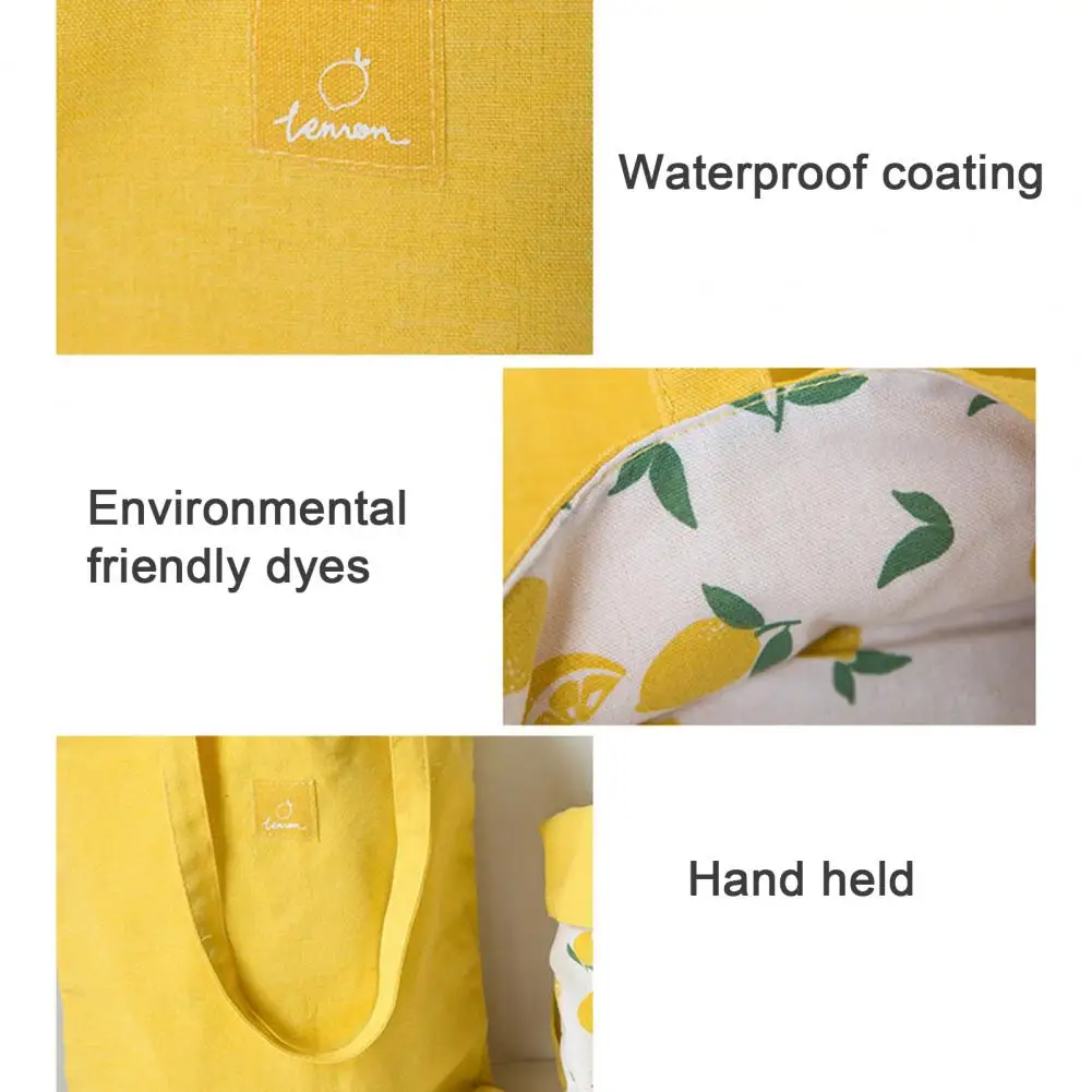 

Cherry Print Double-sided Dual-use Cotton Linen Handbag Shopping Storage Bag