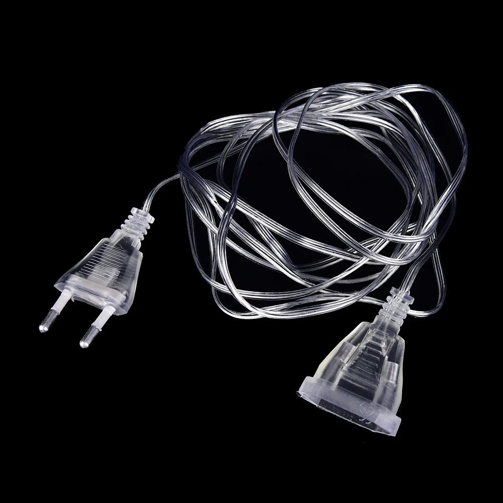 

3M Extender Transparent Wire EU/US plug with on/off Switch for LED String Christmas Lights Home Garland Party Decoration