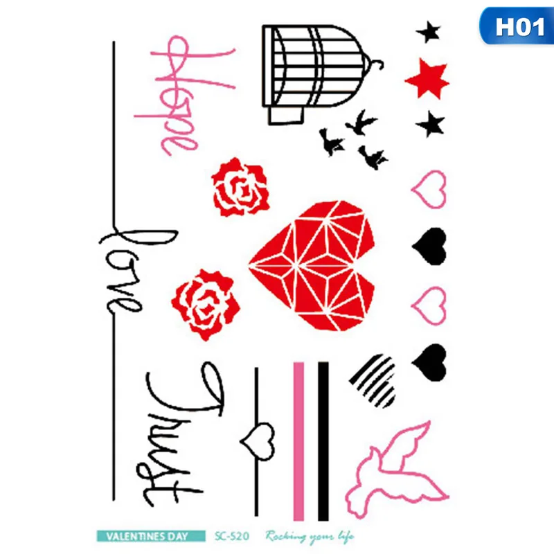 Цветные радужные наклейки для татуировок в стиле INS|Временные тату| |