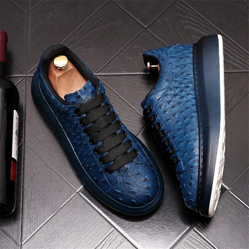 

Luxury Designer Men Shoes Sneakers Hip Hop Leather Platform Casual Flats Zapatillas Hombre