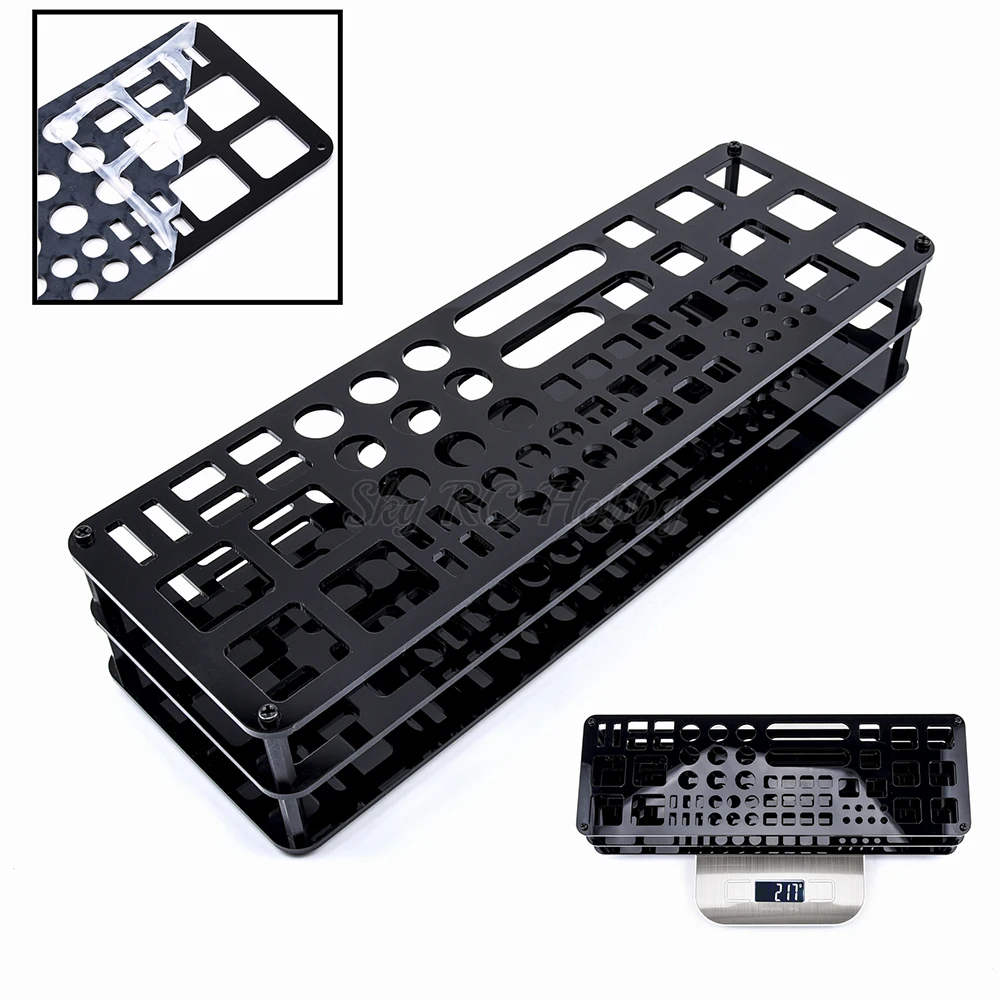 

Black Screwdriver Holder Storage Tray Tools Organizers for Hex Cross Screw Driver RC Tools Kit 63 Hole Without Tools