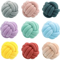 soft knot pillow ball cushions round woven decor ball pillow plush throw knotted pillow dolls toys for kids 20x20cm27x27cm