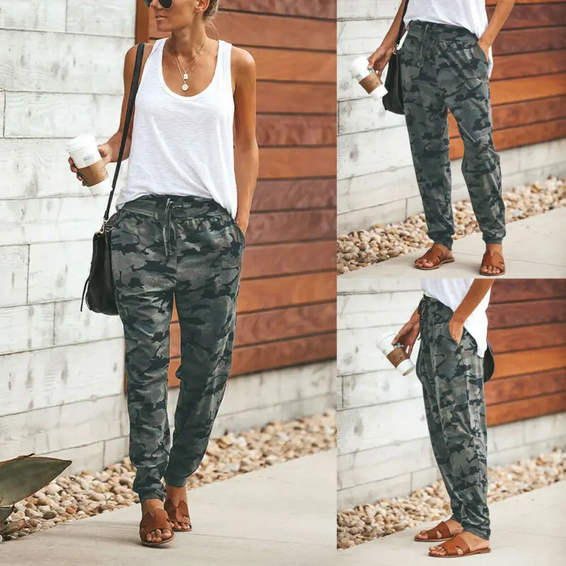 Женские повседневные камуфляжные шаровары свободные брюки хиппи с широкими