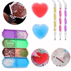 Улучшенная Алмазная картина, лоток для алмазной живописи, клеевая глина, ручка для вышивки крестиком, аксессуары для вышивки, пластины для бисероплетения для дизайна ногтей