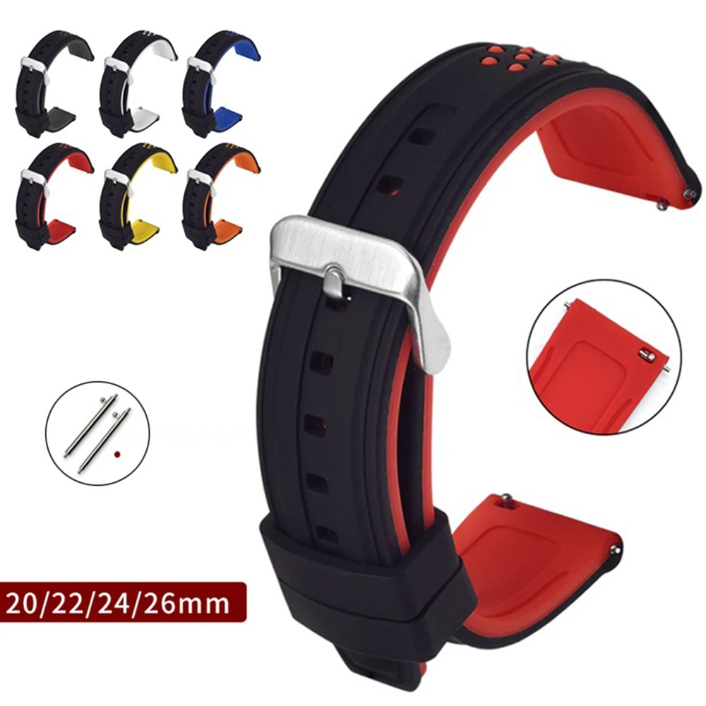 

20mm 22mm 24mm 26mm Silicone Strap for Samsung Galaxy Watch 42mm 46mm Active 2 Gear S3 S2 Amazfit bip GTS 2 Wrist Band Bracelet