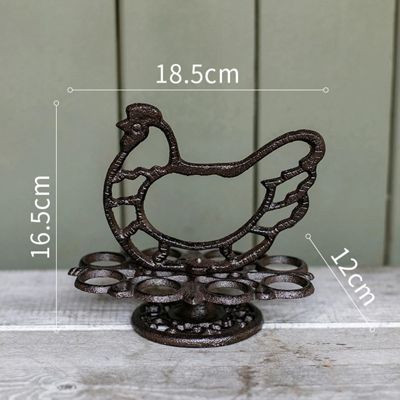 

Heavy Duty Retro Cast Iron Eggs Holder Countertop Decor Kitchen & Dining Room Organization Egg Stroage Display Rack L23