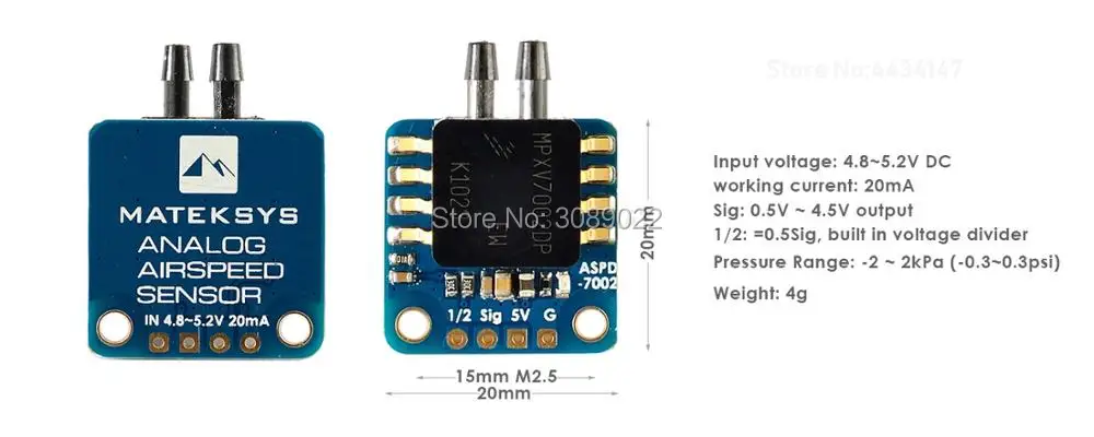 Matek система Mateksys аналоговый датчик воздушной скорости ASPD-7002 для RC FPV Гоночная рама беспилотника F405 F711 F765 крыло
