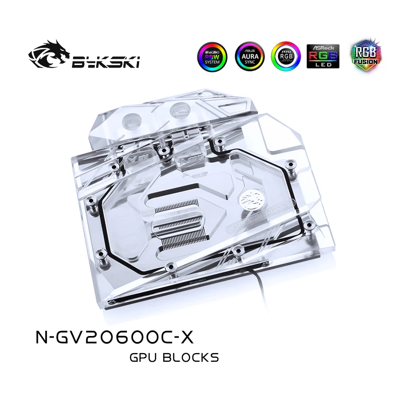 

Bykski Full Cover GPU Water Cooling RGB Block for GIGA RTX2060 MINI ITX OC 6G N-GV2060OC-X