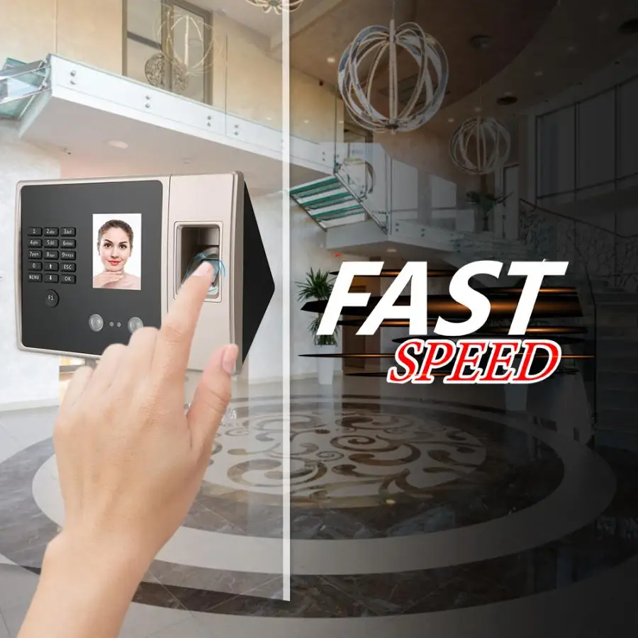 2.8inch TFT Face Recognition Fingerprint Password Attendance Machine Access Control 100-240V New