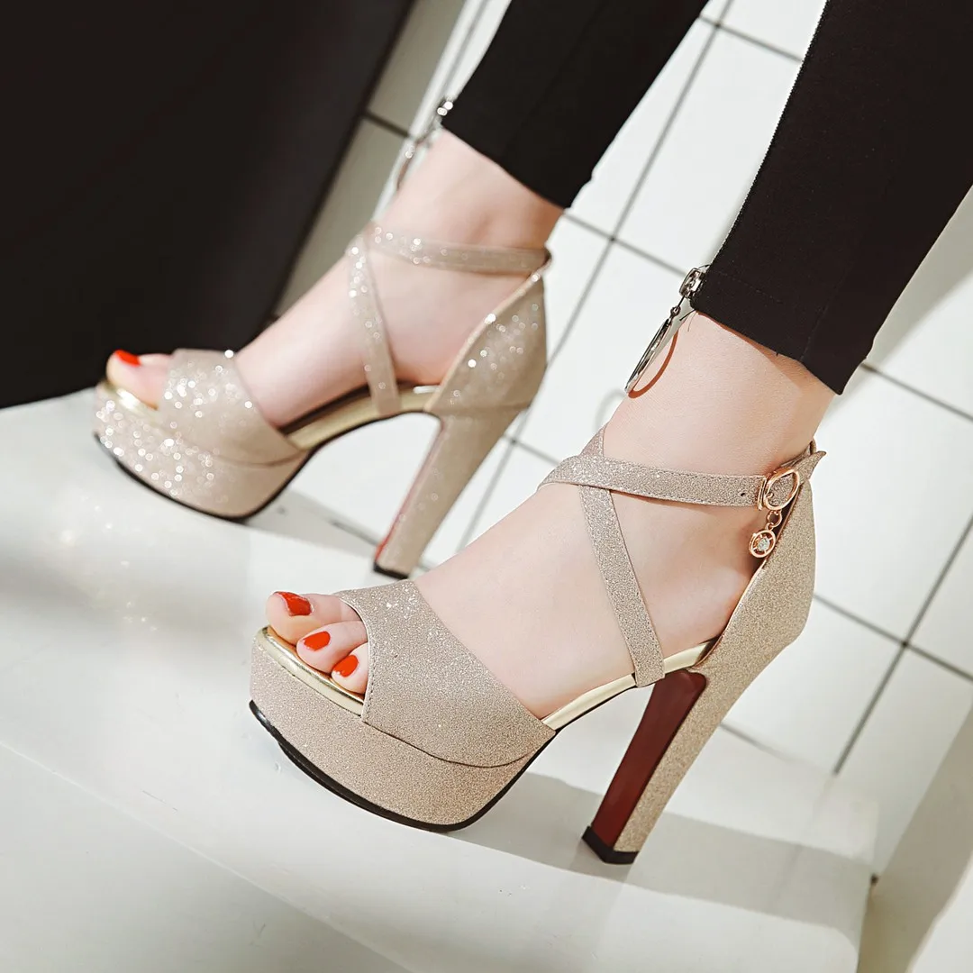 Женские туфли на высоком каблуке с перекрестной шнуровкой летние свадебные